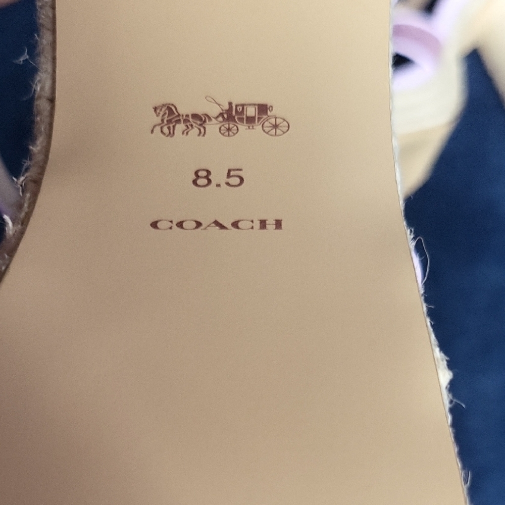 Coach Pink Signature Canvas Strappy Sandals - Picture 7 of 9